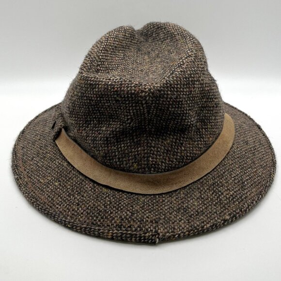 Vintage 60s MCM McGregor Wool Tweed Fedora Hat Small 6 3/4–6 7/8 Union Made USA - Picture 4 of 10